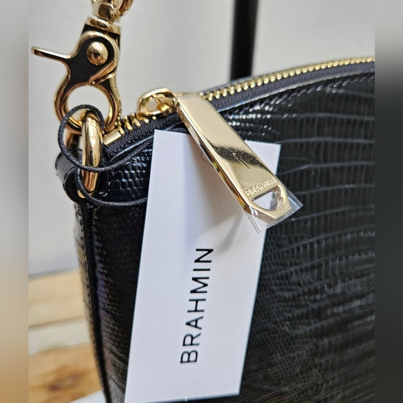 Brahmin Mini Duxbury Leather Adjustable Crossbody Black - Picture 7 of 10